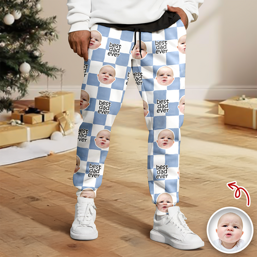 Personalized Retro Sweatpants Custom Photo Gift for Dad