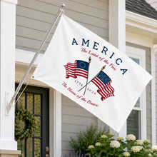 Load image into Gallery viewer, Personalized House Flag America The Land Of The Free Gift
