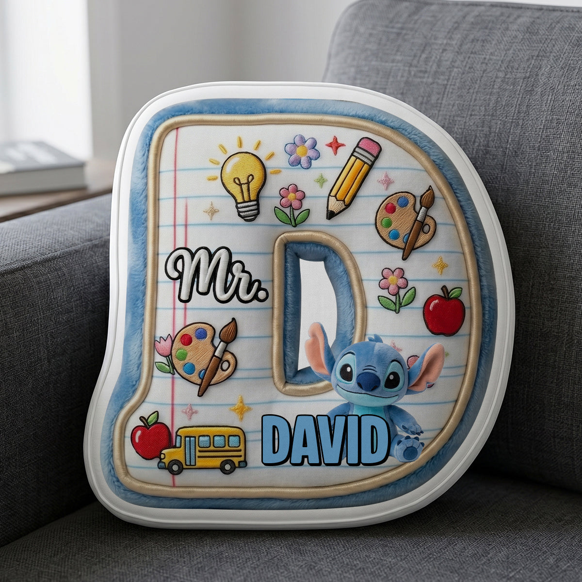 Personalized Cute Alien Pillow Custom Shape Back to School Gift for Kids