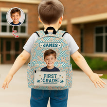 Load image into Gallery viewer, Personalized Kids Retro Backpack with Photo &amp; Name Gift
