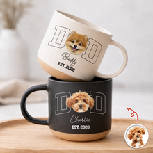 Load image into Gallery viewer, Personalized Pottery Mug Custom Photo Gift for Dog Dad
