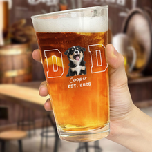 Load image into Gallery viewer, Personalized Dog Photo Beer Glass Custom Gift for Dog Dad
