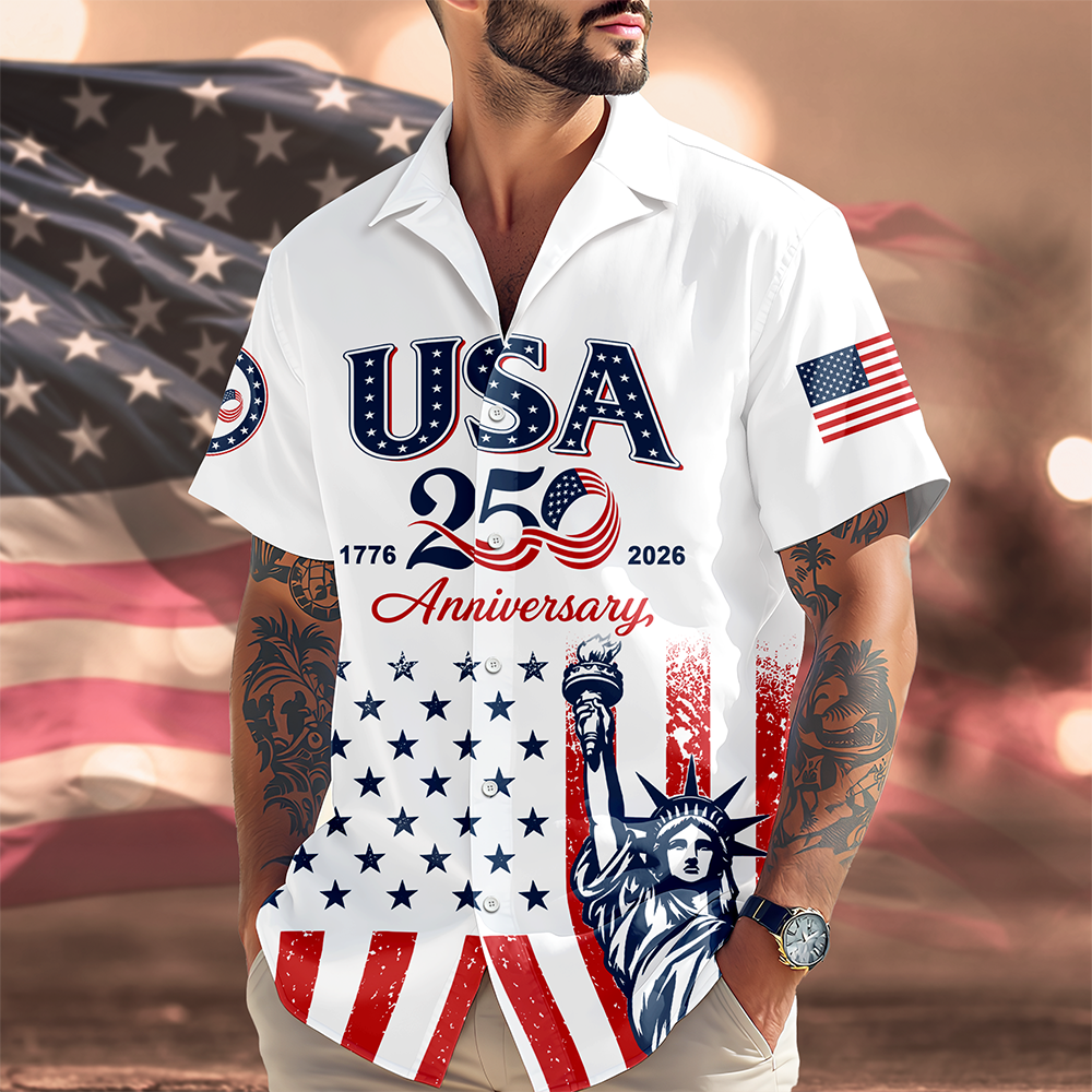 Personalized Hawaiian Shirt USA 250th Anniversary Gift