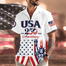 Load image into Gallery viewer, Personalized Hawaiian Shirt USA 250th Anniversary Gift
