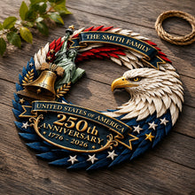 Load image into Gallery viewer, Personalized Patriotic Door Sign for 250th Anniversary Gift
