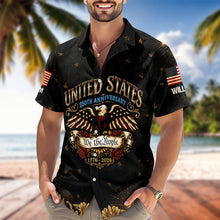 Load image into Gallery viewer, Custom Name Hawaiian Shirt Patriotic Eagle USA 250th Gift
