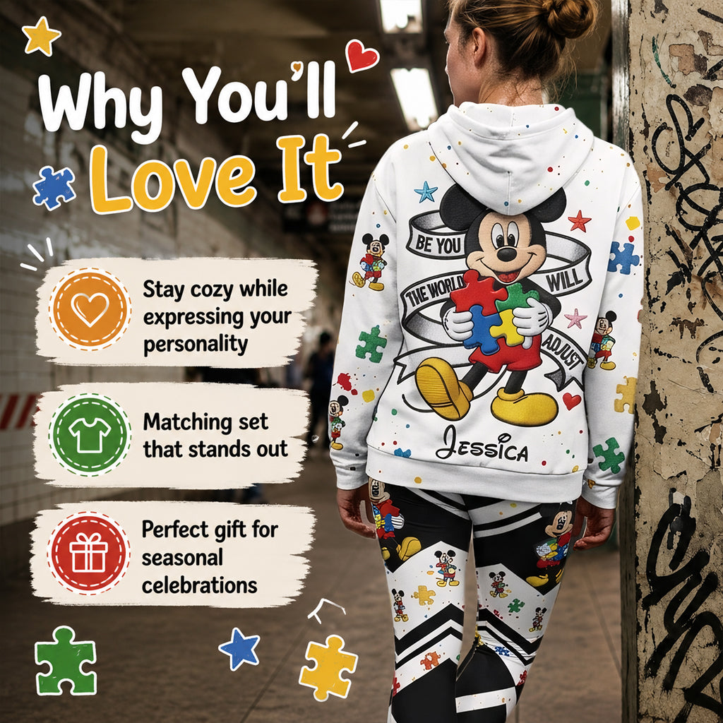Personalized Autism Awareness Hoodie & Leggings Set for Her