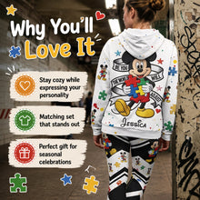 Load image into Gallery viewer, Personalized Autism Awareness Hoodie &amp; Leggings Set for Her

