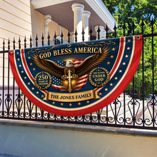 Load image into Gallery viewer, Personalized God Bless America Fan Flag 250 Years Freedom Gift for Family

