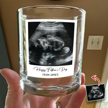 Load image into Gallery viewer, Personalized Ultrasound Photo Rock Glass Custom Gift for Dad
