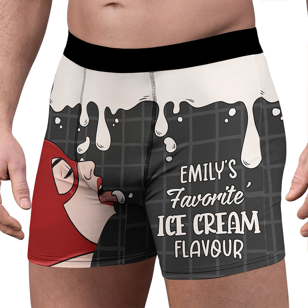 Personalized Ice Cream Flavor Boxers Custom Name Gift for Him