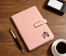 Load image into Gallery viewer, Personalized Engraved Leather Notebook Set with Pen Gift for Dad
