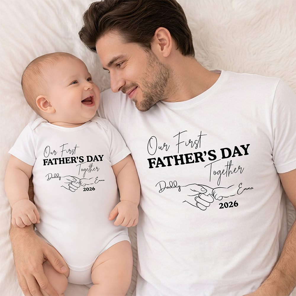 Personalized Matching Father & Child T-Shirt Set Gift