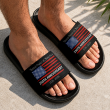 Load image into Gallery viewer, Personalized Eagle Slide Sandals 250th Anniversary Gift for Dad
