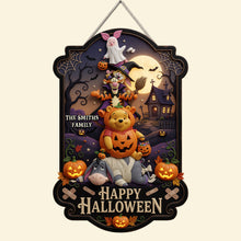 Load image into Gallery viewer, Personalized Halloween Metal Sign Custom Family Name Gift
