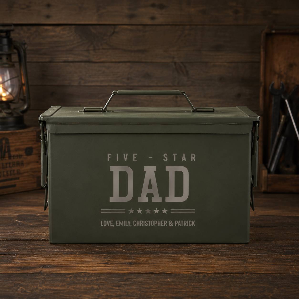 Personalized Military-Style Ammo Box Gift for Dad's Day