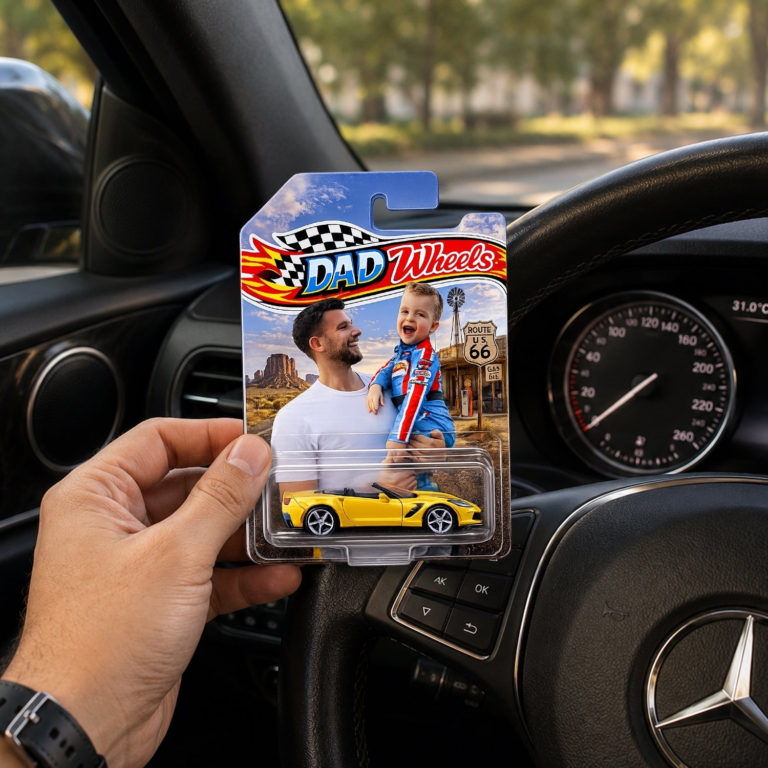 Personalized Photo Road Route 66 Diecast Car Gift for Dad