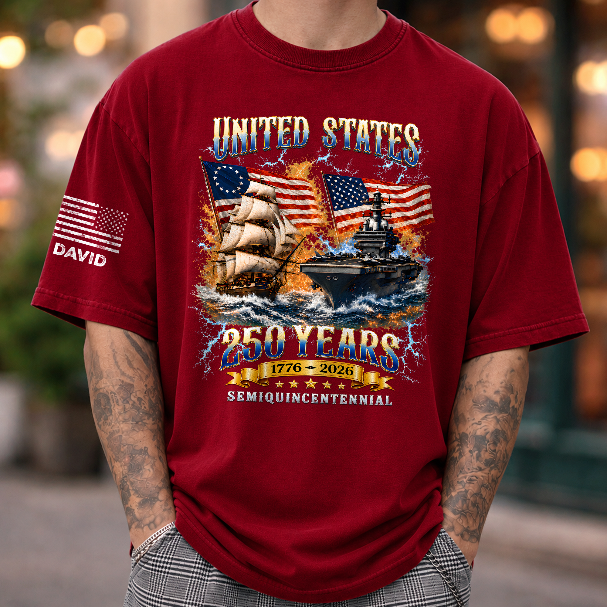 Personalized 250th Anniversary Eagle T-Shirt USA Gift