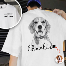 Load image into Gallery viewer, Personalized Dog Dad T-Shirt Custom Photo Gift for Dog Lovers
