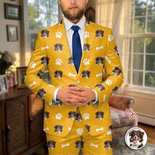 Load image into Gallery viewer, Custom Men's Suit with Pet Face Icon Unique Gift for Pet Owners
