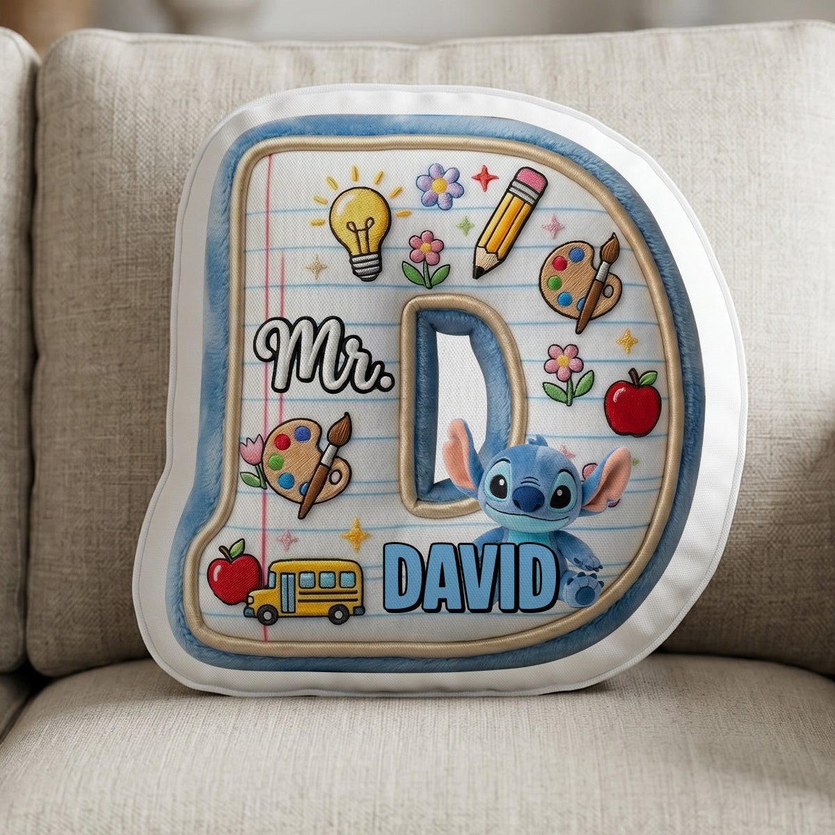 Personalized Cute Alien Pillow Custom Shape Back to School Gift for Kids