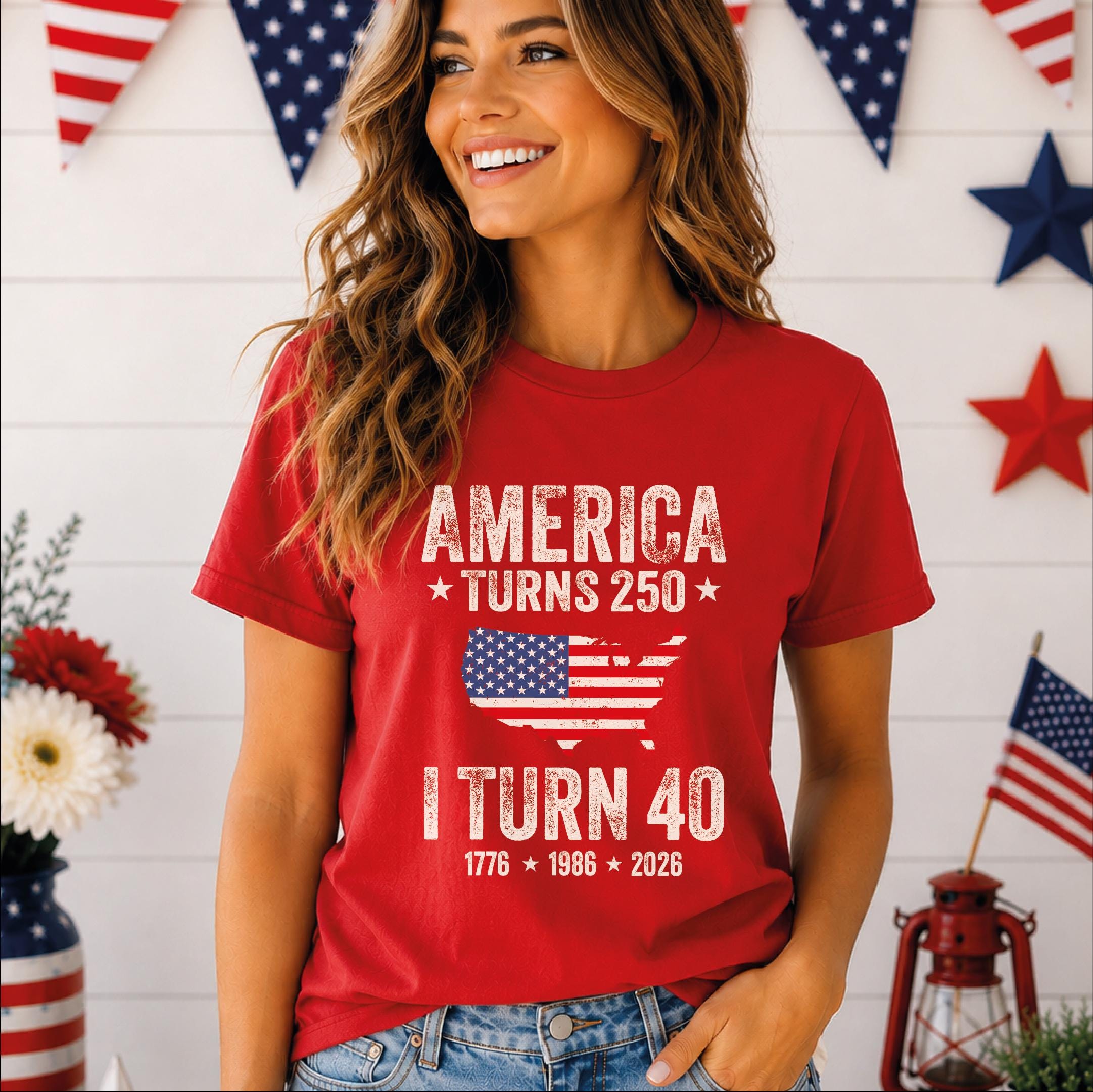 Custom USA Turns 250 T-Shirt Gift for 4th of July Celebration