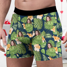 Load image into Gallery viewer, Custom Photo Tropical Floral Boxers Personalized Gift for Husband
