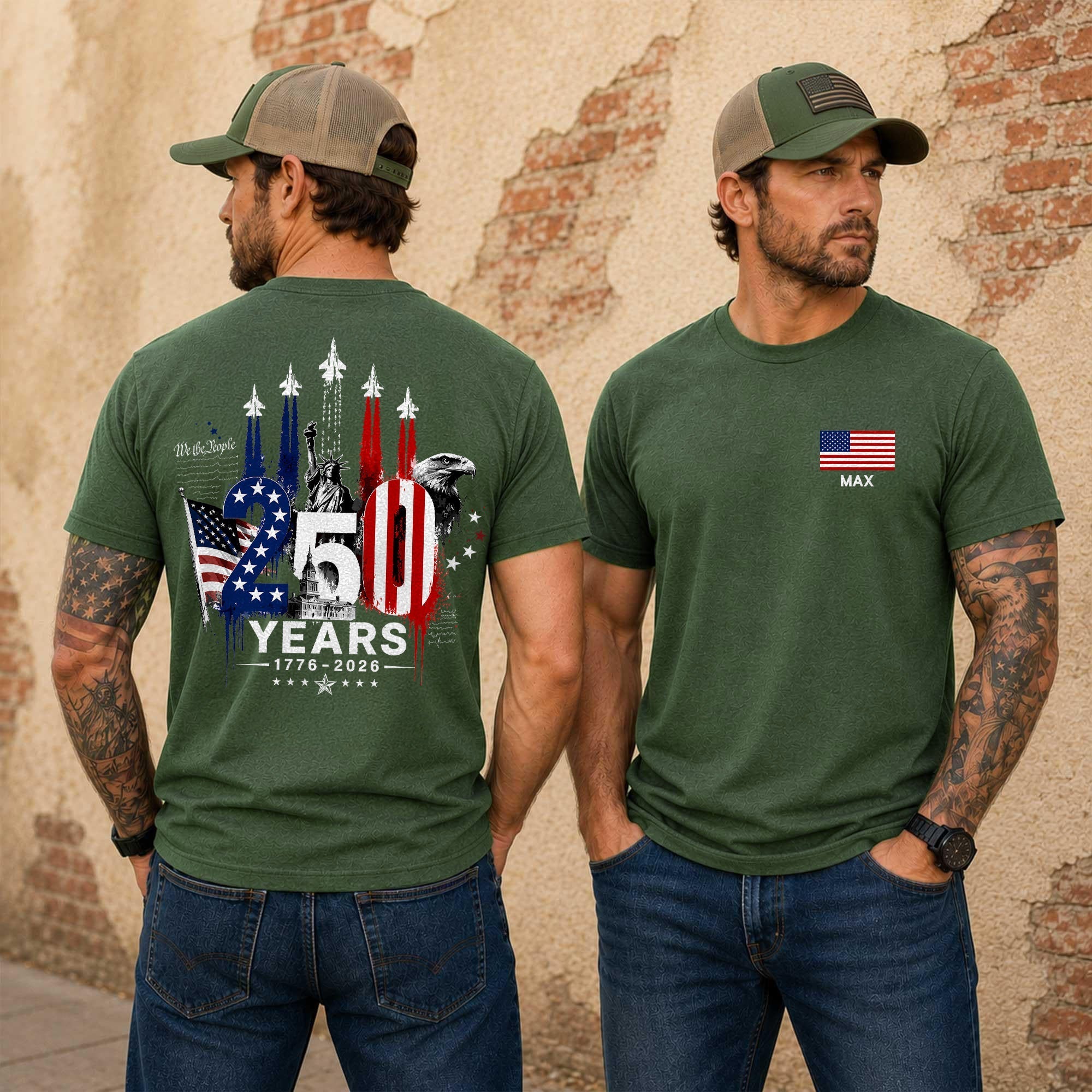 Personalized American Flag Comfort Shirt Independence Day Gift for Dad