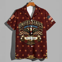 Load image into Gallery viewer, Custom Name Hawaiian Shirt Patriotic Eagle USA 250th Gift
