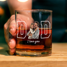 Load image into Gallery viewer, Personalized Photo Whiskey Glass Custom Gift for Dad
