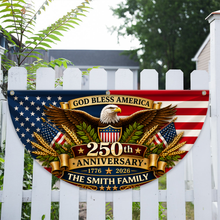 Load image into Gallery viewer, Personalized USA Flag Custom Family Name Gift for 4th of July
