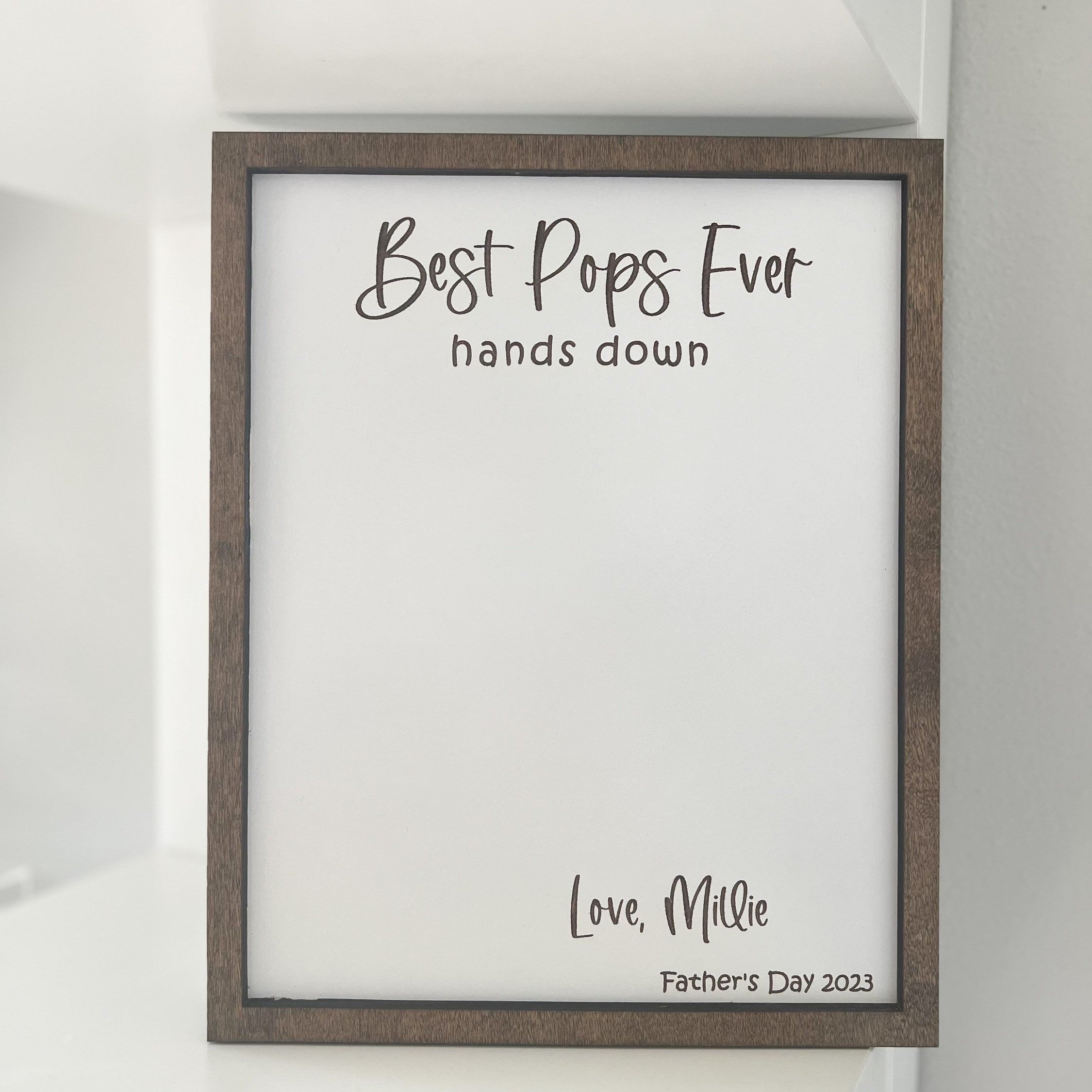 Personalized Wooden Handprint Sign Gift for Dad - Father's Day Plaque