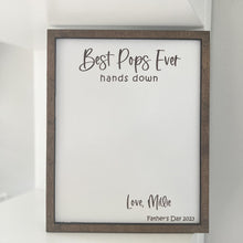 Load image into Gallery viewer, Personalized Wooden Handprint Sign Gift for Dad - Father's Day Plaque
