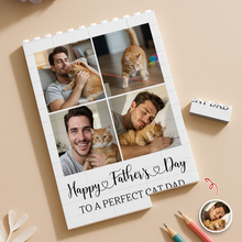 Load image into Gallery viewer, Personalized Building Block Photo Gift for Cat Dad Father's Day
