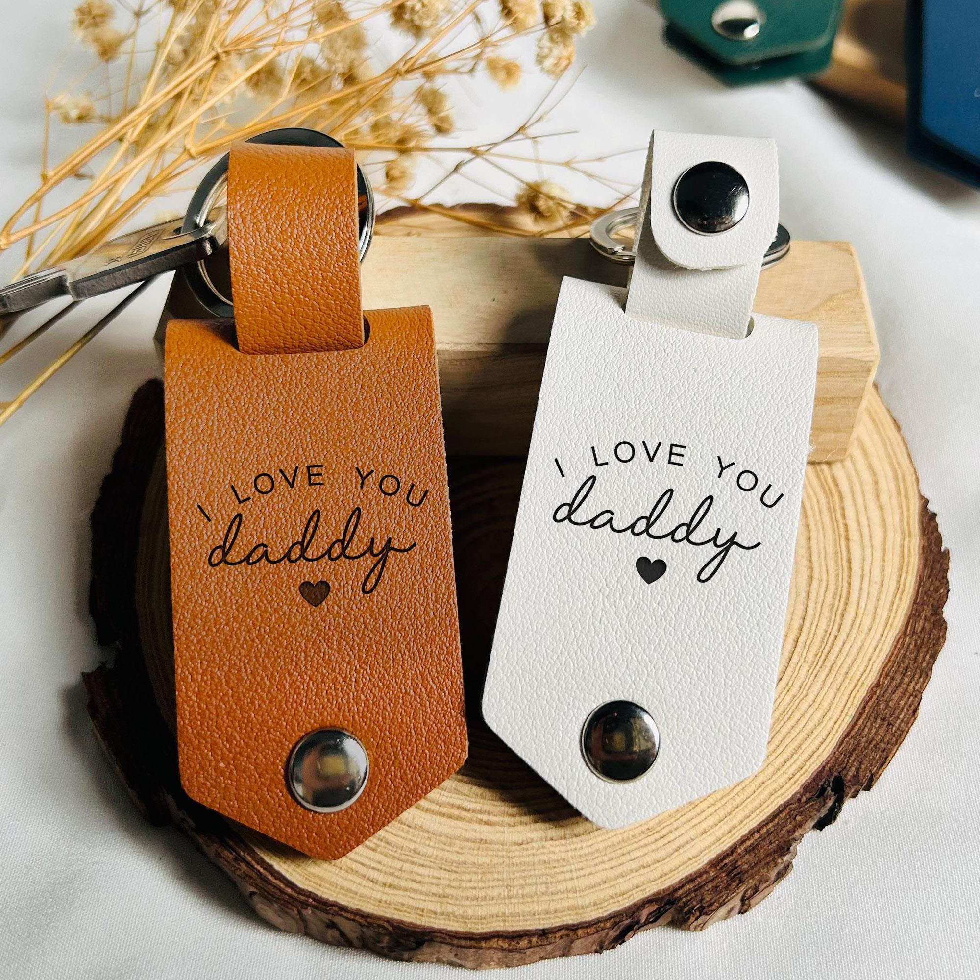 Personalized Baby Ultrasound Photo Leather Keychain Gift for New Dad