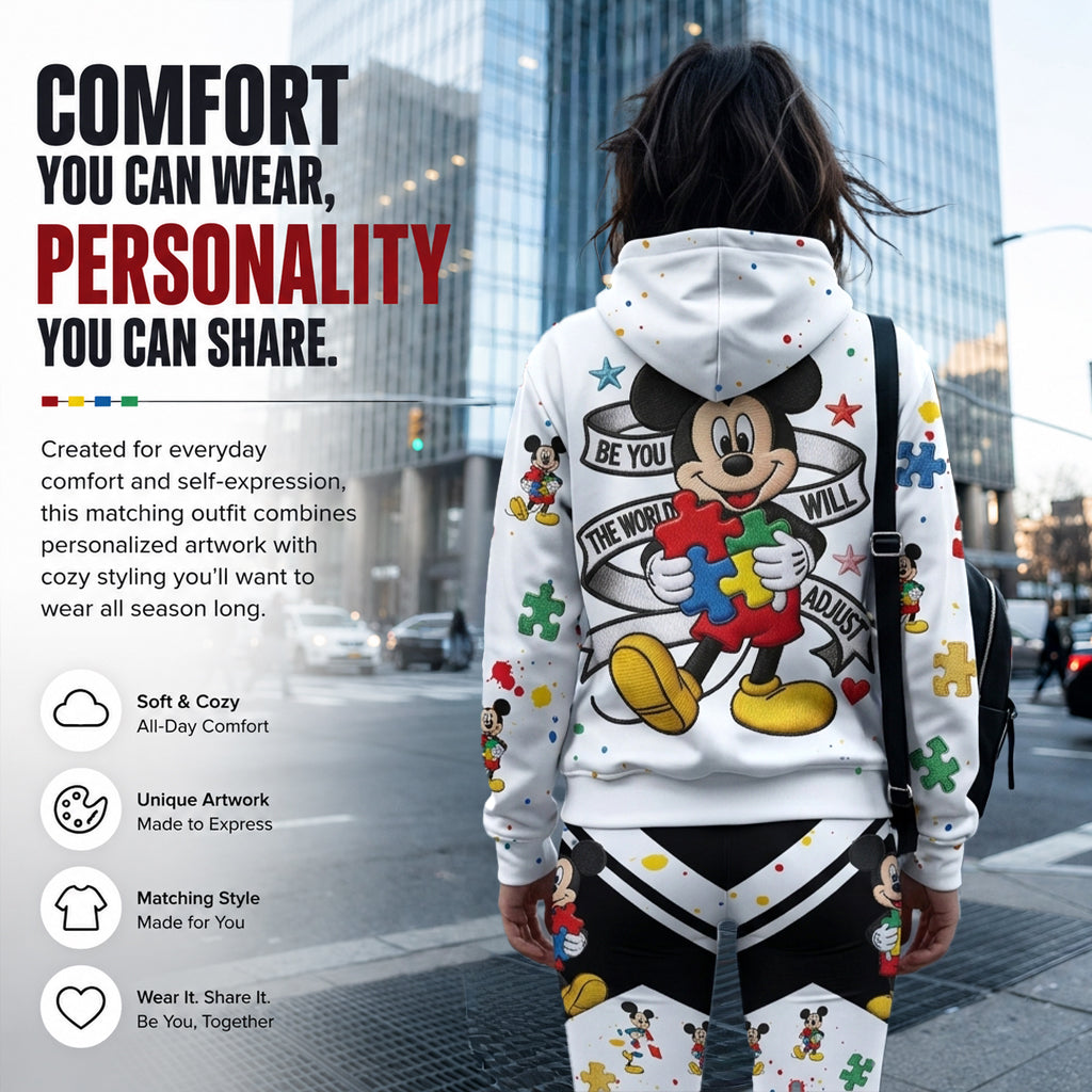 Personalized Autism Awareness Hoodie & Leggings Set for Her