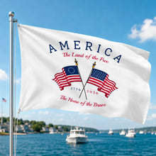 Load image into Gallery viewer, Personalized House Flag America The Land Of The Free Gift
