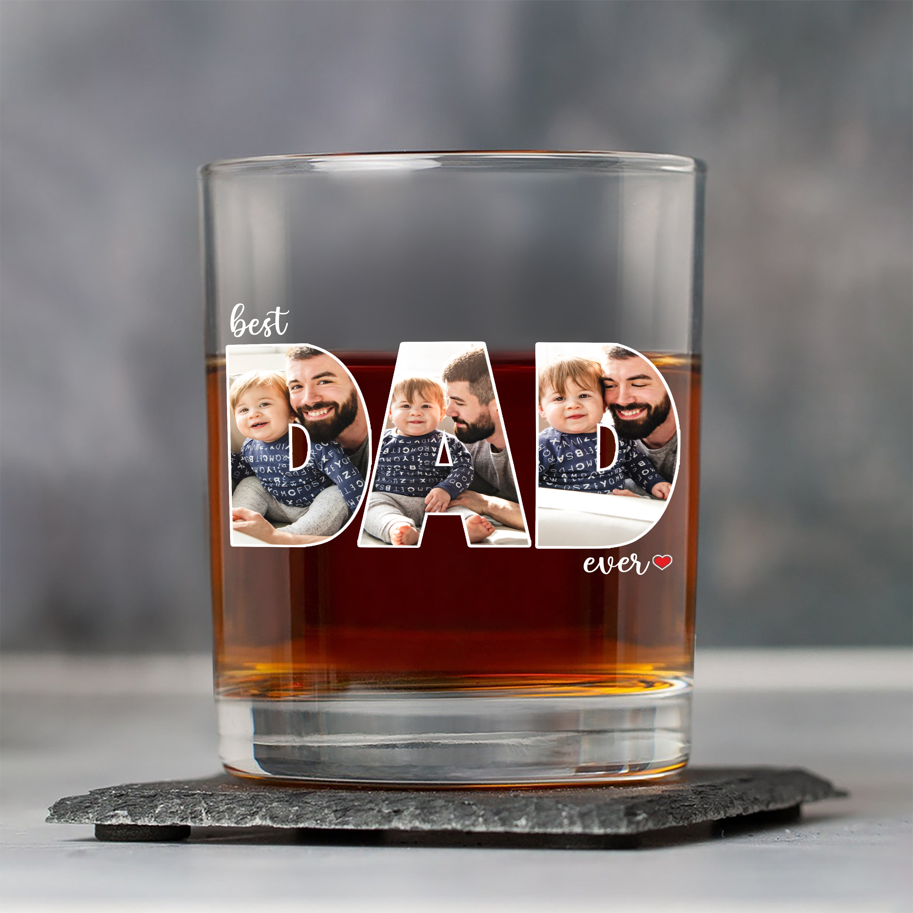 Personalized Whiskey Glass Custom Photo Gift for Dad
