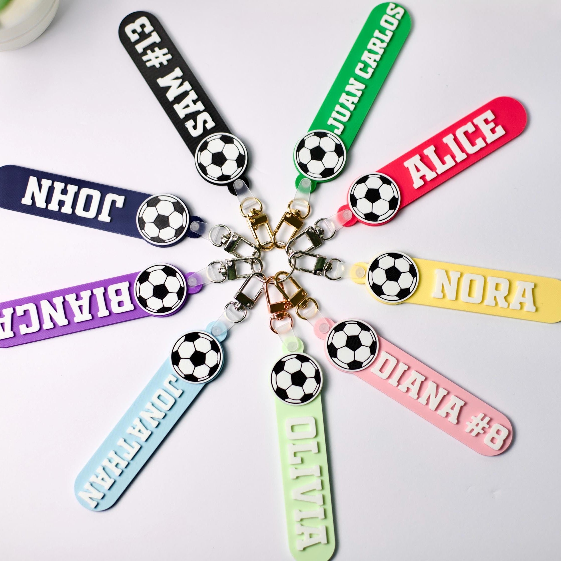 Personalized Soccer Bag Tag Keychain Custom Name Gift for Players