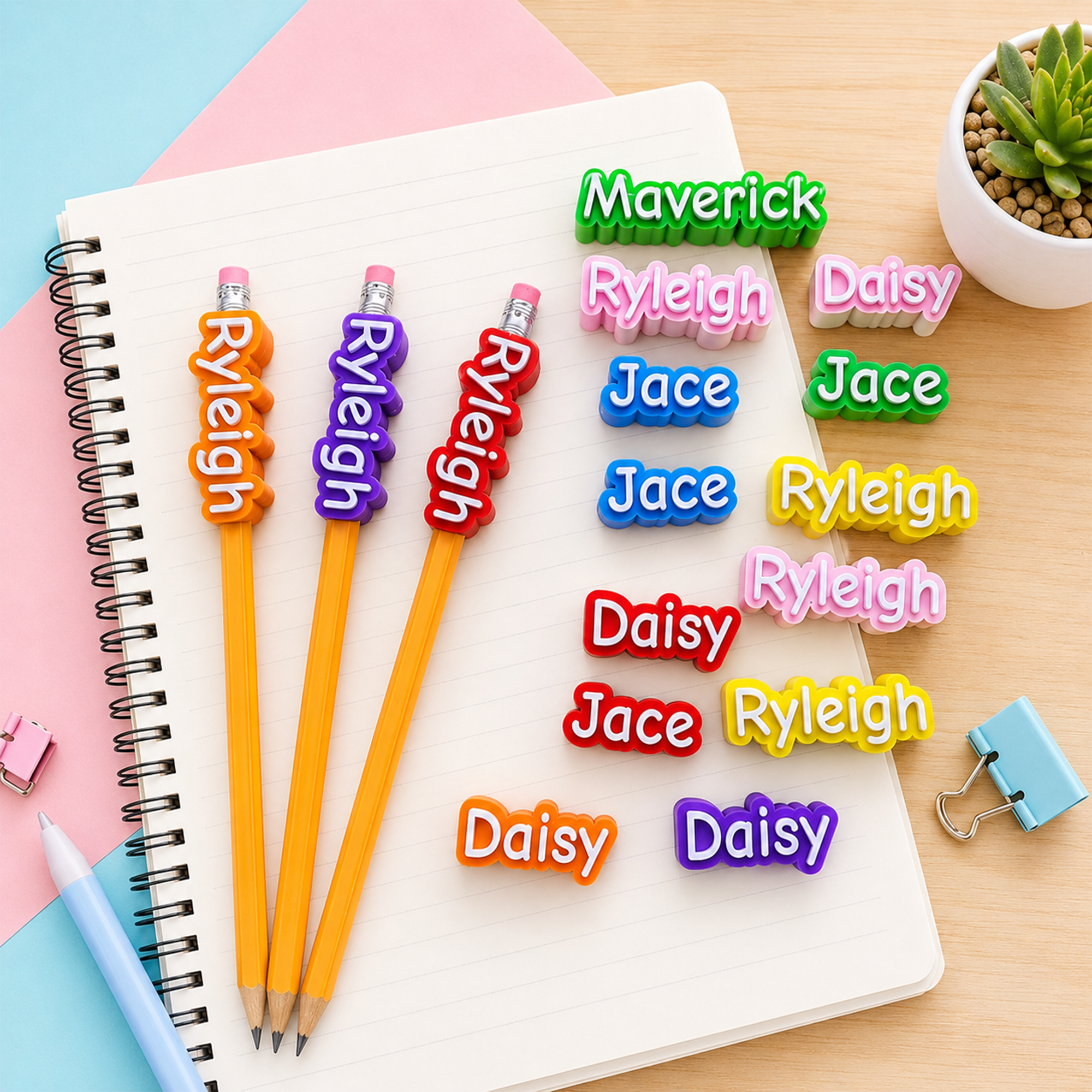Personalized Pencil Toppers Custom Name Back to School Gift