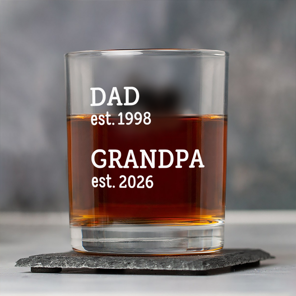 Personalized Whiskey Glass Custom Dad Gift for Father's Day