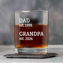 Load image into Gallery viewer, Personalized Whiskey Glass Custom Dad Gift for Father's Day
