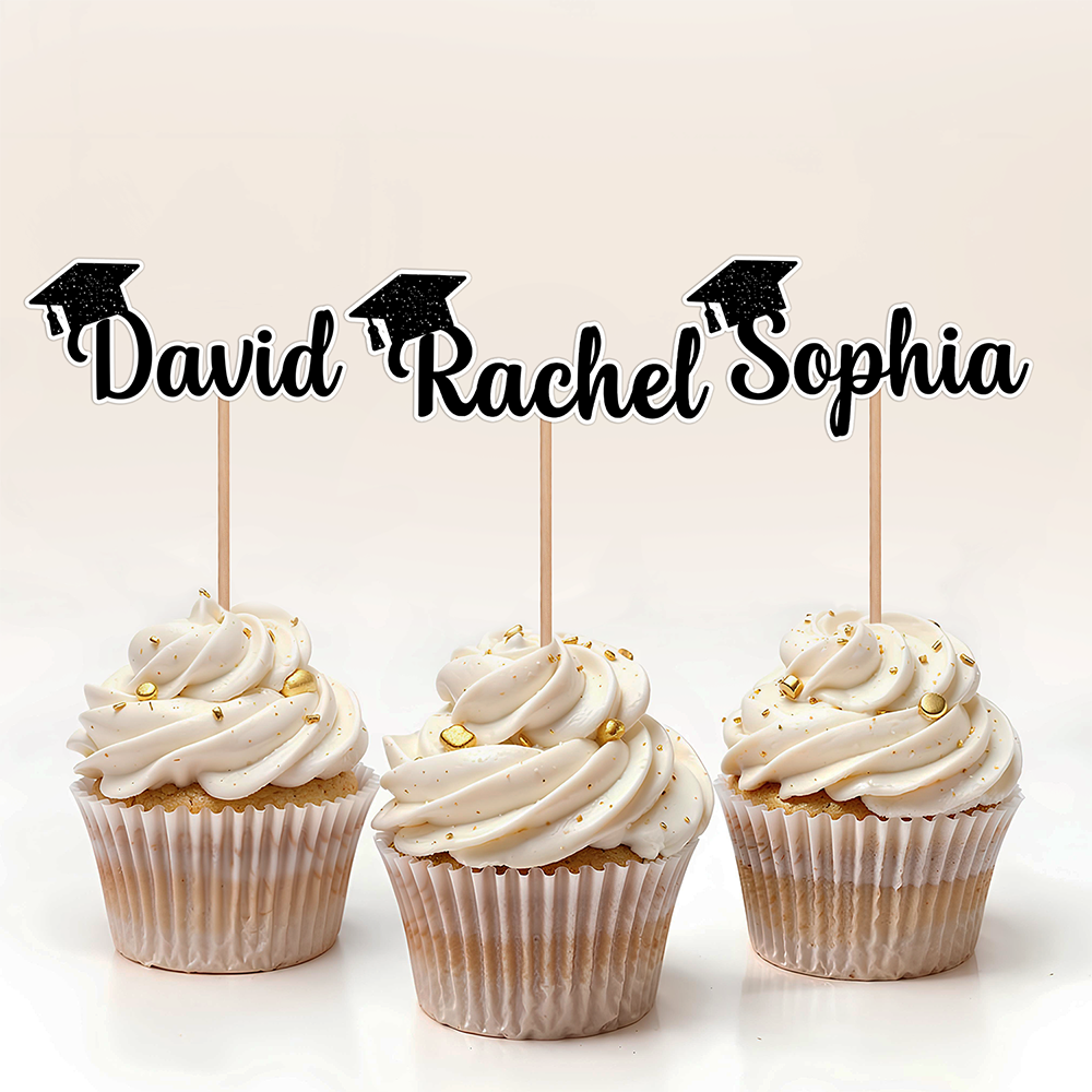 Personalized Graduation Cupcake Topper Custom Name Party Decor