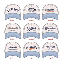 Load image into Gallery viewer, Personalized 90s Vintage Trucker Hat Gift for Family Golf Lovers
