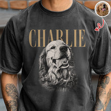 Load image into Gallery viewer, Custom Pet Face Comfort Shirt Vintage Style Gift for Dog Dad
