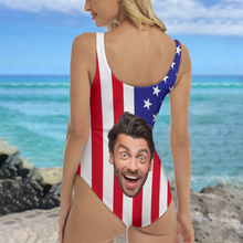 Load image into Gallery viewer, Personalized Funny Face Swimsuit Custom Photo Gift for Her
