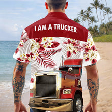 Load image into Gallery viewer, Personalized Hawaiian Shirt Custom Photo Gift for Trucker
