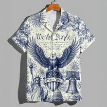 Load image into Gallery viewer, Personalized Patriotic Hawaiian Shirt Custom Design Gift for Dad
