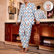 Load image into Gallery viewer, Personalized Baby Face Retro Pajamas Gift for Dad/Mom
