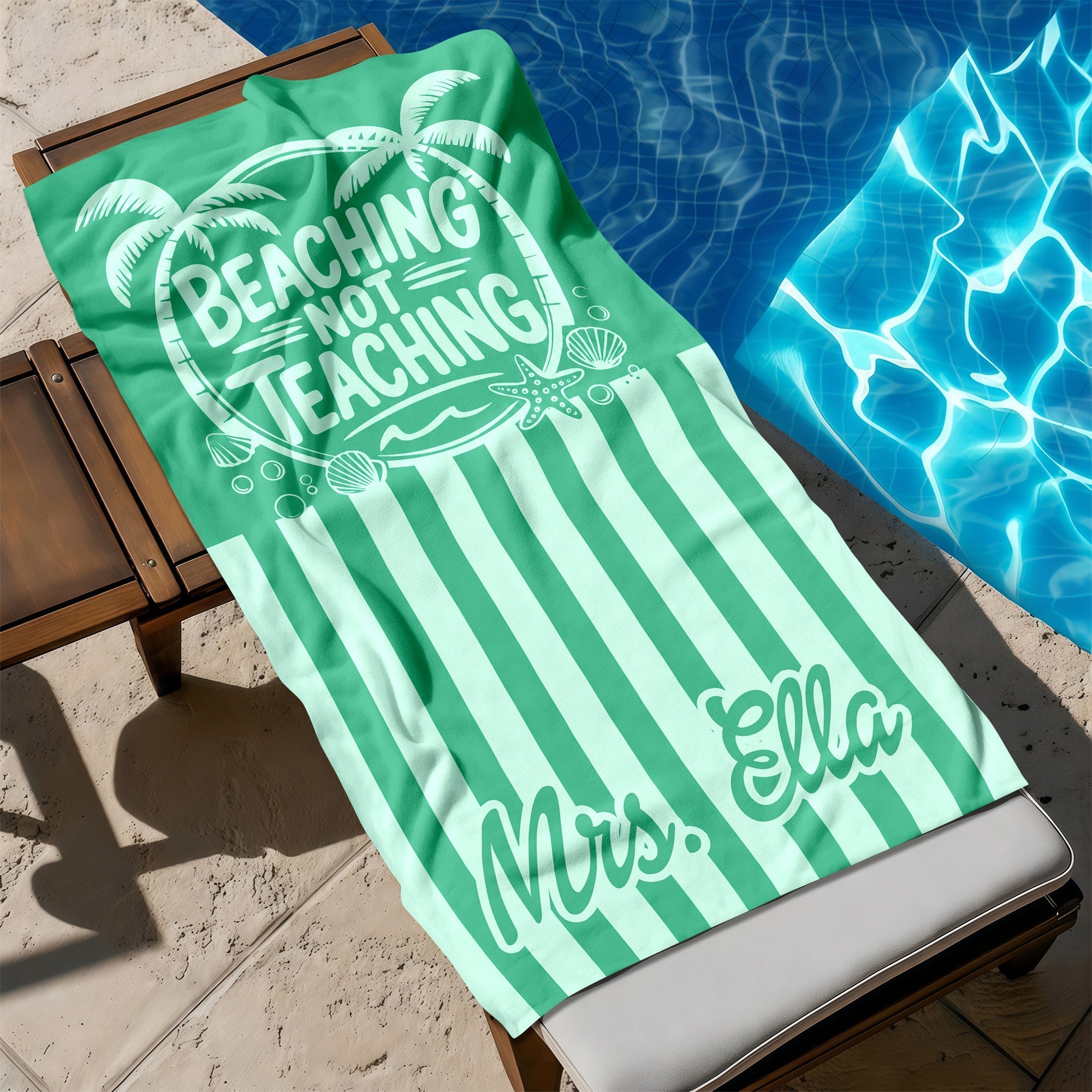 Personalized Beach Towel Funny Teacher Gift for Summer